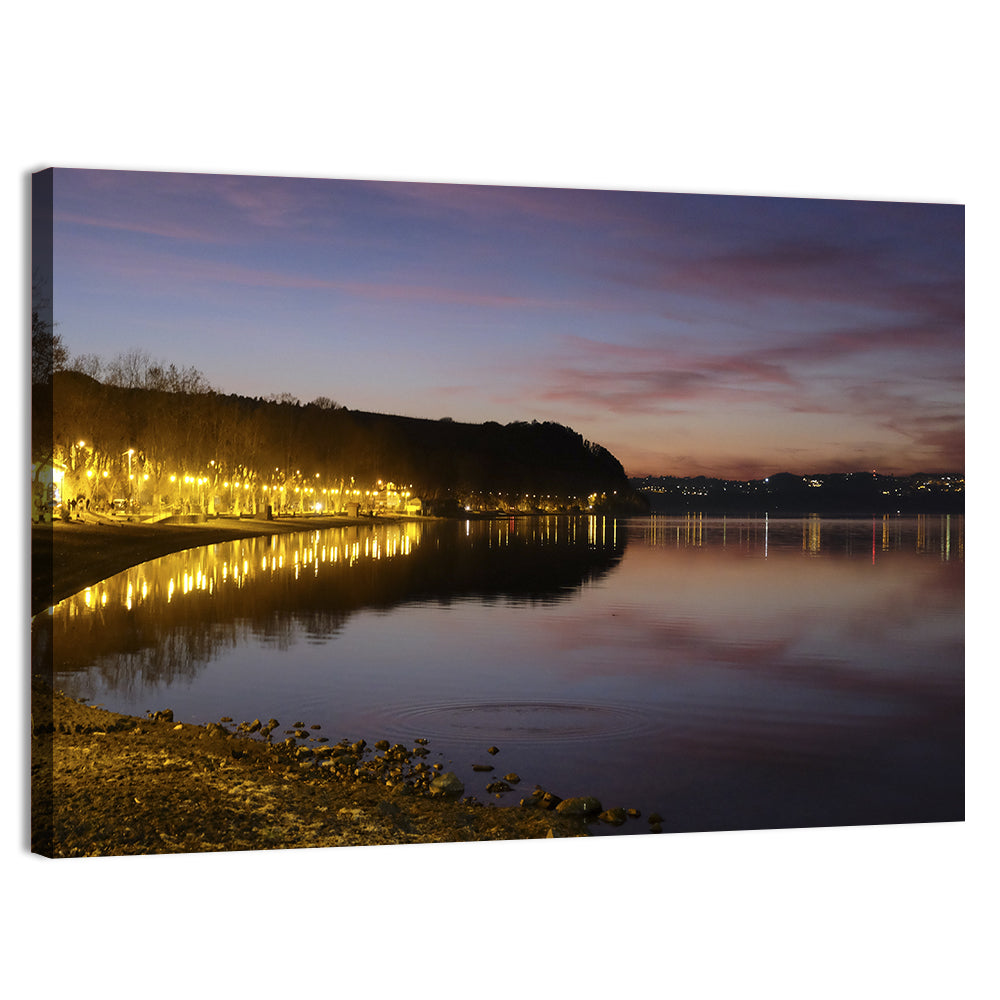 Bracciano Lake Twilight Wall Art, canvas print, landscape