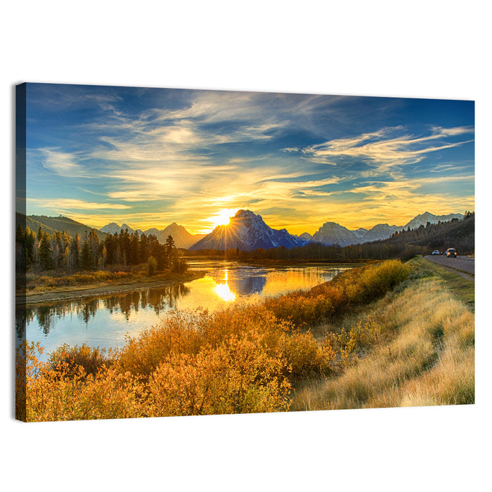 Oxbow Bend Sunrise Wall Art as a canvas print