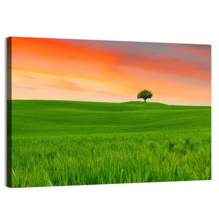 Tuscany Sunset Hills Wall Art as a canvas print