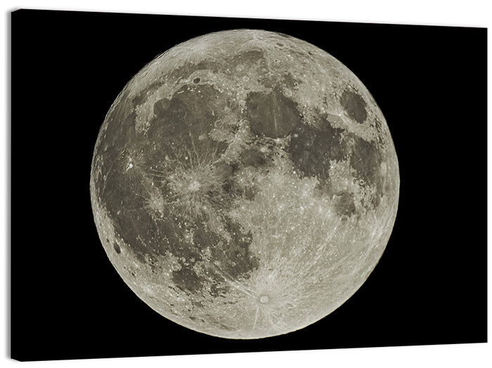 Full Moon with Tycho Rays Wall Art as a canvas print