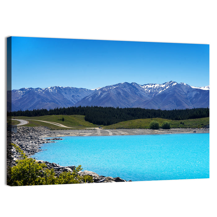 Lake Pukaki Turquoise View Wall Art as a canvas print