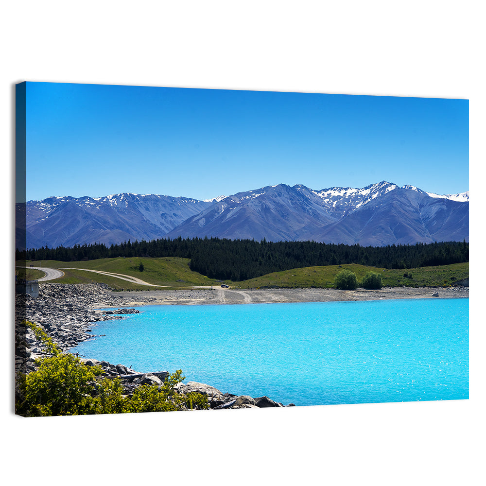 Lake Pukaki Turquoise View Wall Art, canvas print, landscape