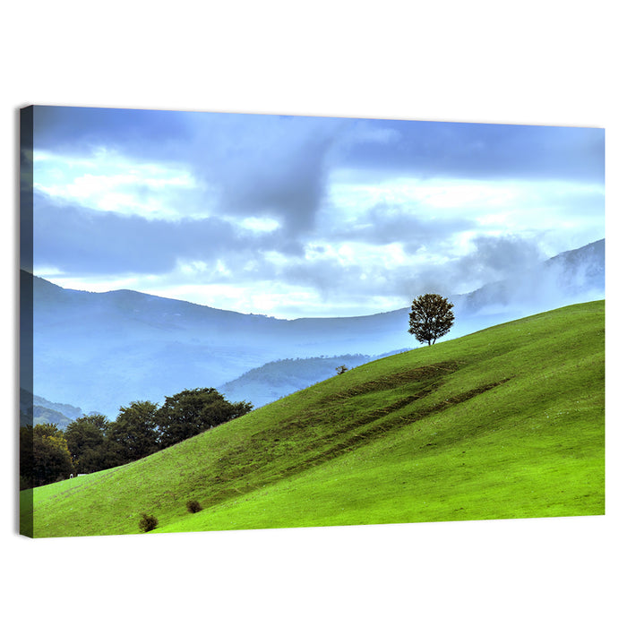 Talish Hillside with Lone Tree Wall Art as a canvas print