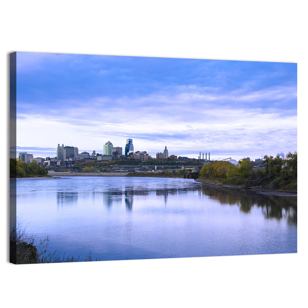 Kansas City Skyline at Dusk Wall Art, canvas print, landscape