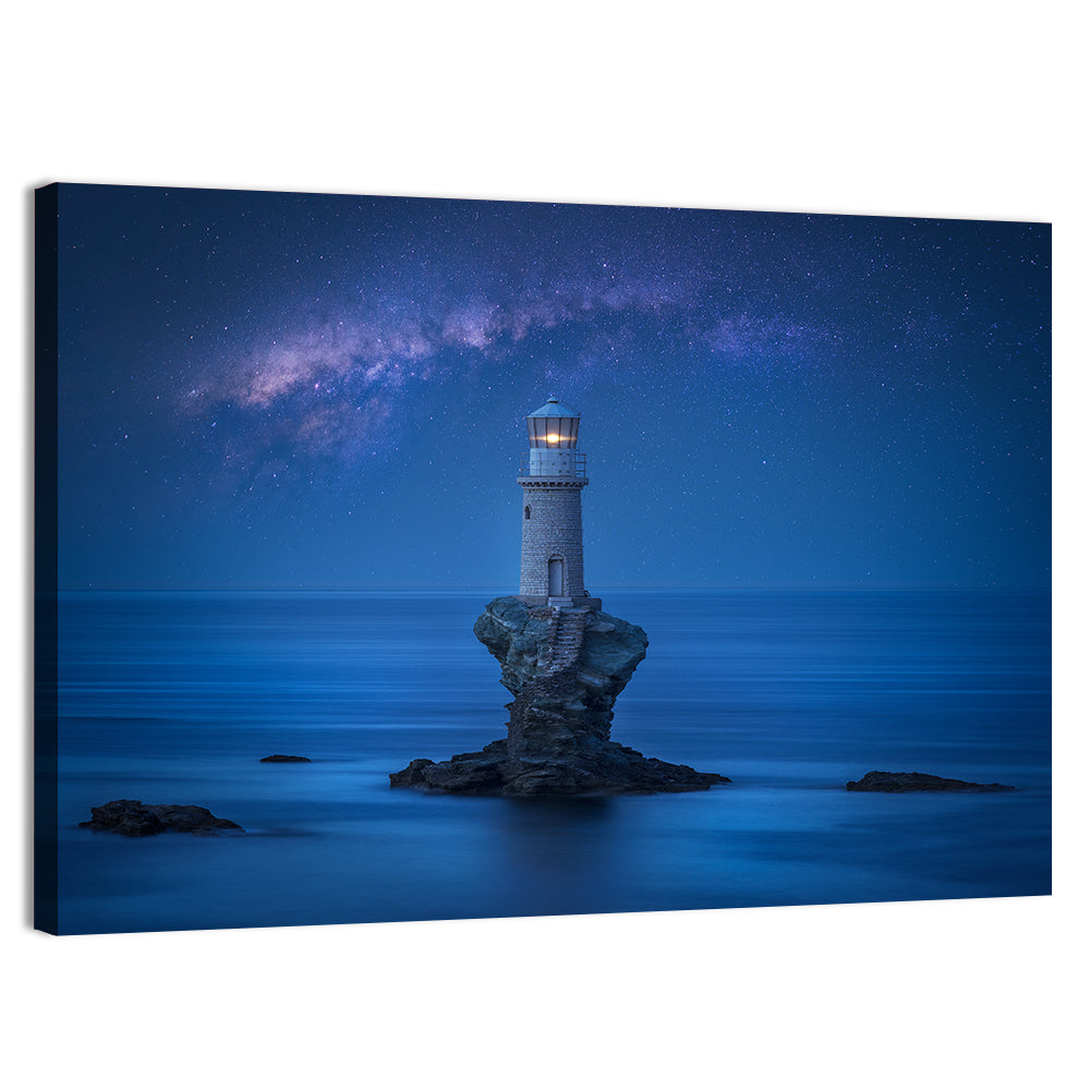 Tourlitis Lighthouse Nightscape Wall Art, canvas print, landscape