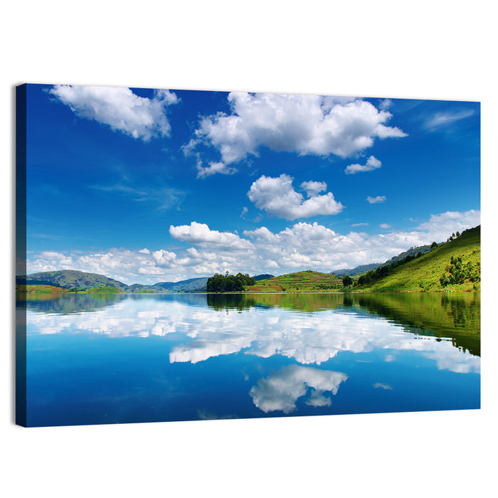 Bunyonyi Lake Reflection Wall Art as a canvas print