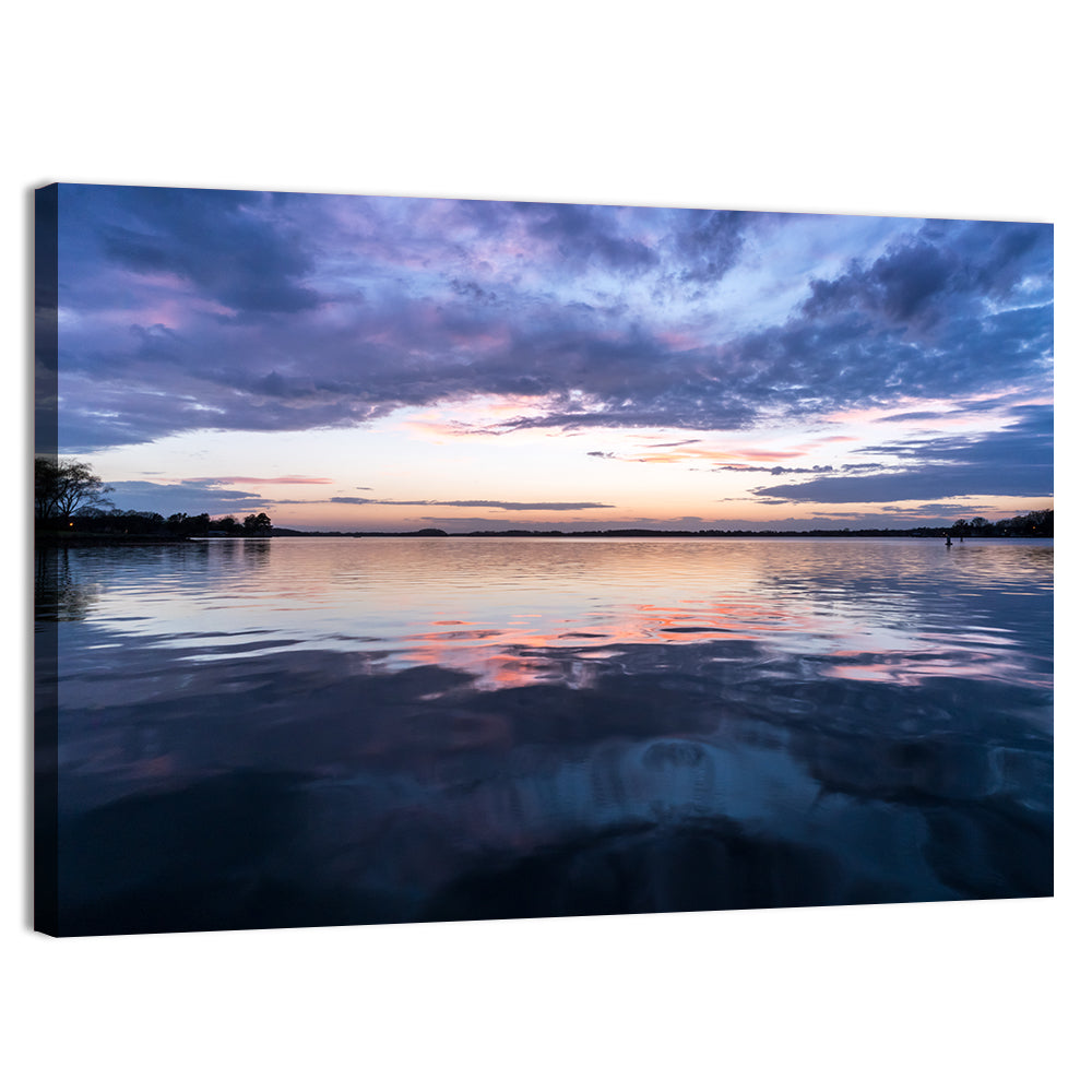 Lake Norman Sunset Reflection Wall Art, canvas print, landscape