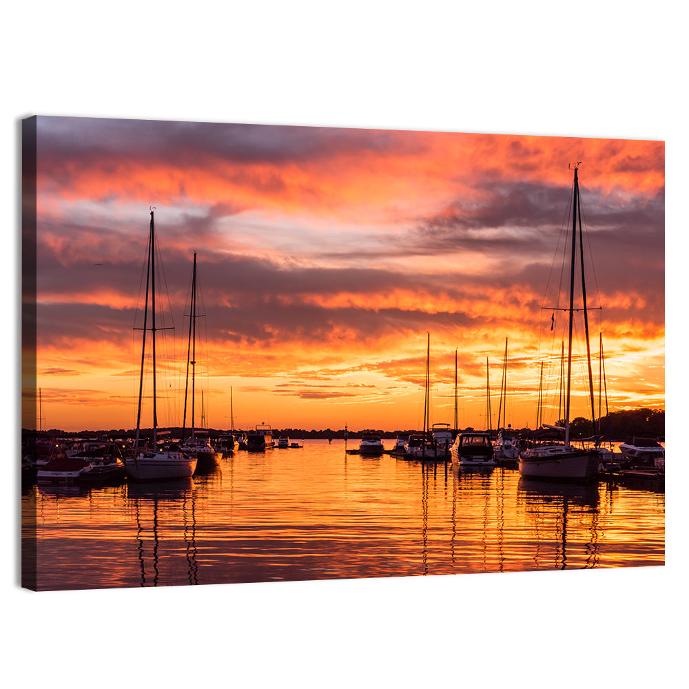 Lake Norman Harbor Sunset Wall Art, canvas print, landscape