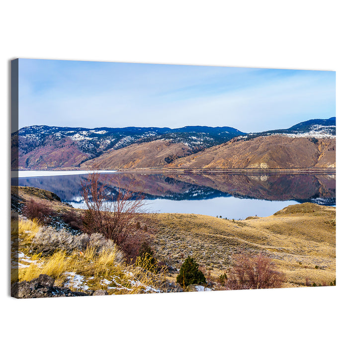 Kamloops Lake Mountain Reflection Wall Art as a canvas print
