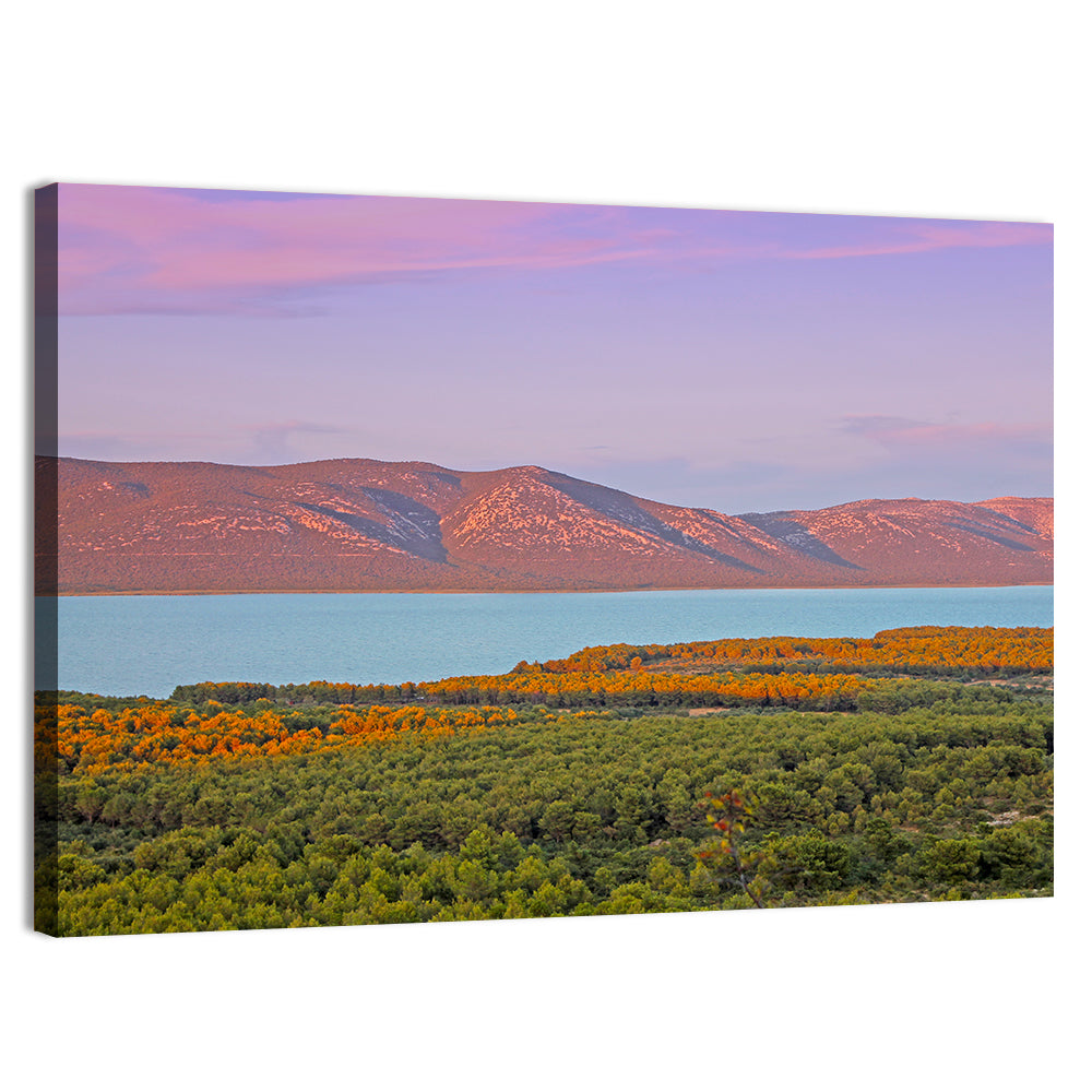 Lake Vrana Golden Hour Wall Art, canvas print, landscape