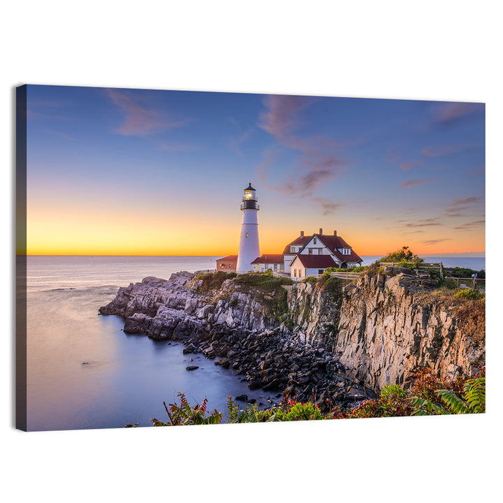 Portland Head Light at Dusk Wall Art