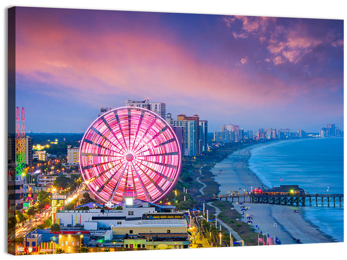 Myrtle Beach Skywheel at Twilight Wall Art as a canvas print