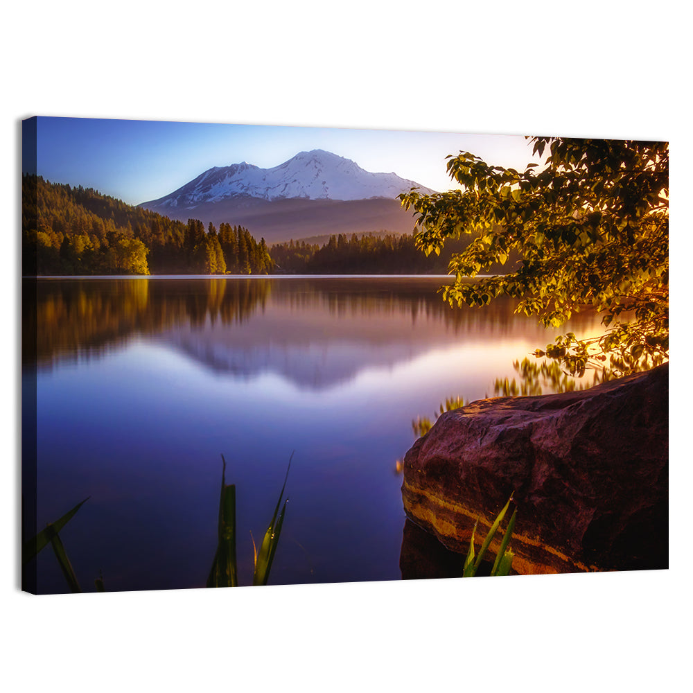 Mt Shasta Reflection at Lake Siskiyou Wall Art, canvas print, landscape