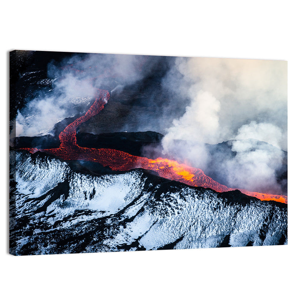 Snow-crusted Lava Flow Wall Art, canvas print, landscape