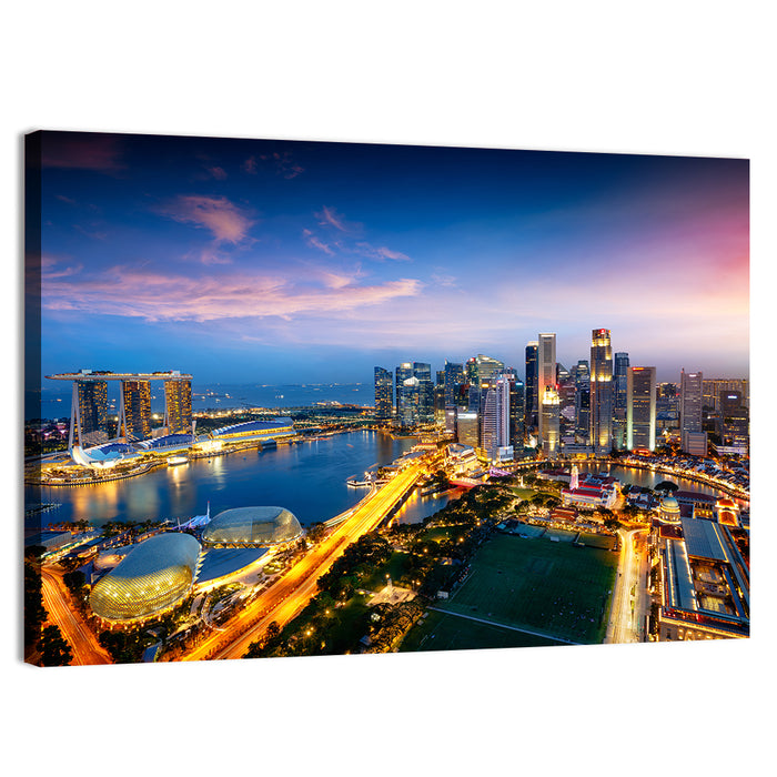 Marina Bay Twilight Singapore Wall Art as a canvas print
