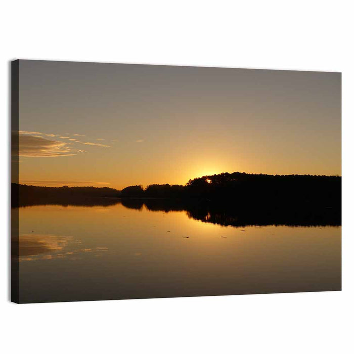 Lake Acworth Sunset Reflection Wall Art as a canvas print