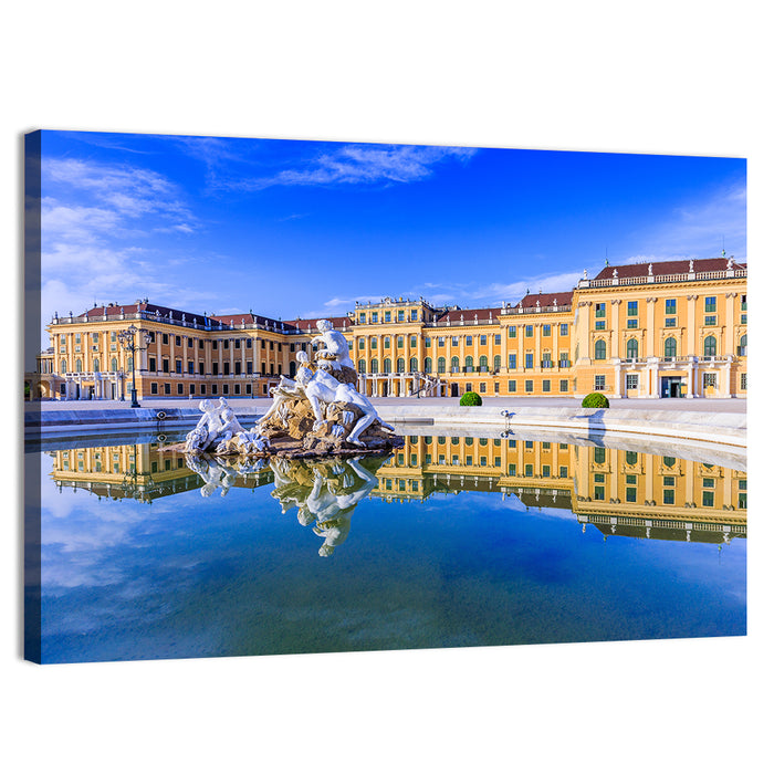 Schönbrunn Palace Fountain View Wall Art as a canvas print