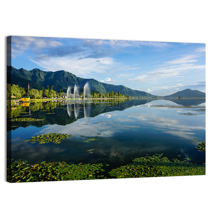 Dal Lake Reflections, Srinagar Wall Art as a canvas print