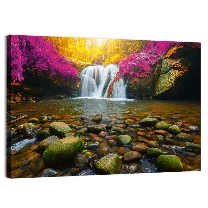 Phu Soi Dao Waterfall at Dusk Wall Art as a canvas print