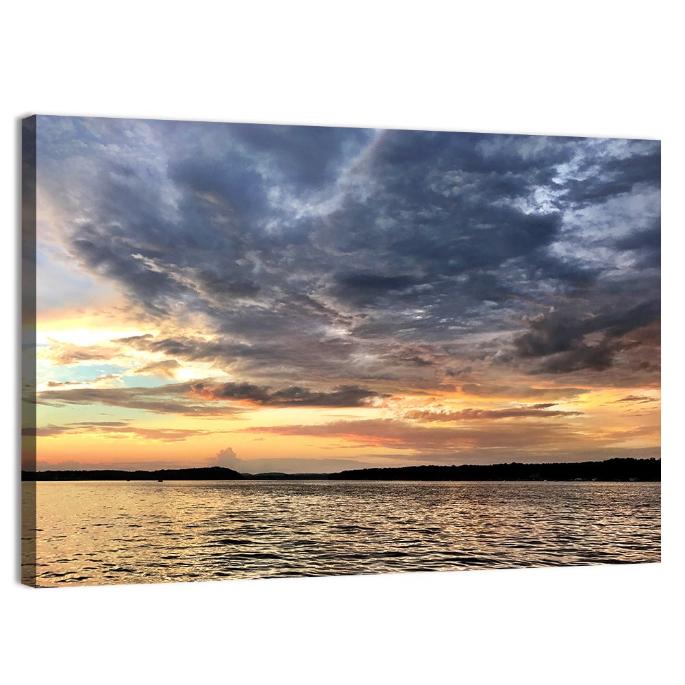 Lake Tillery Sunset Wall Art, canvas print, landscape