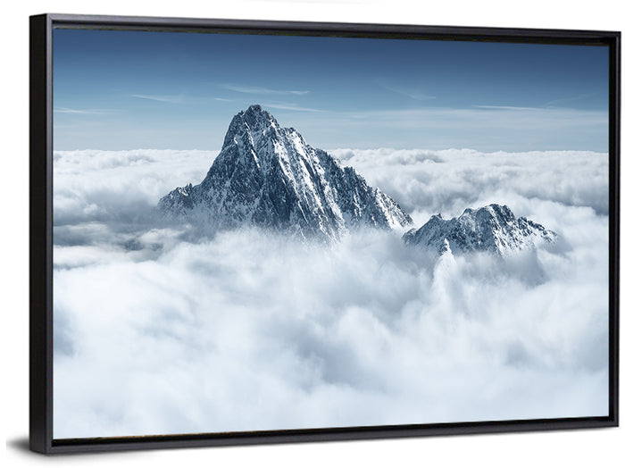 Peaks Above Clouds Wall Art as a framed canvas