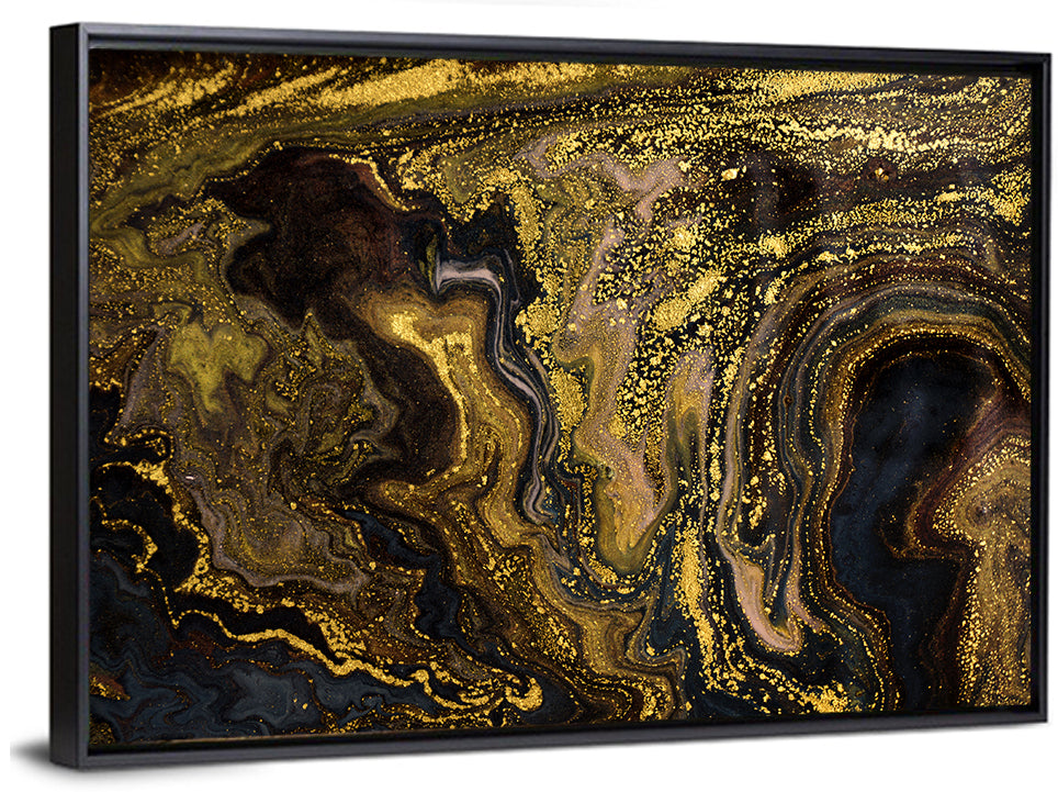 Black Gold Abstract Pattern Wall Art