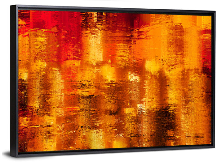 Golden Parallel Lines Abstract Wall Art as a framed canvas