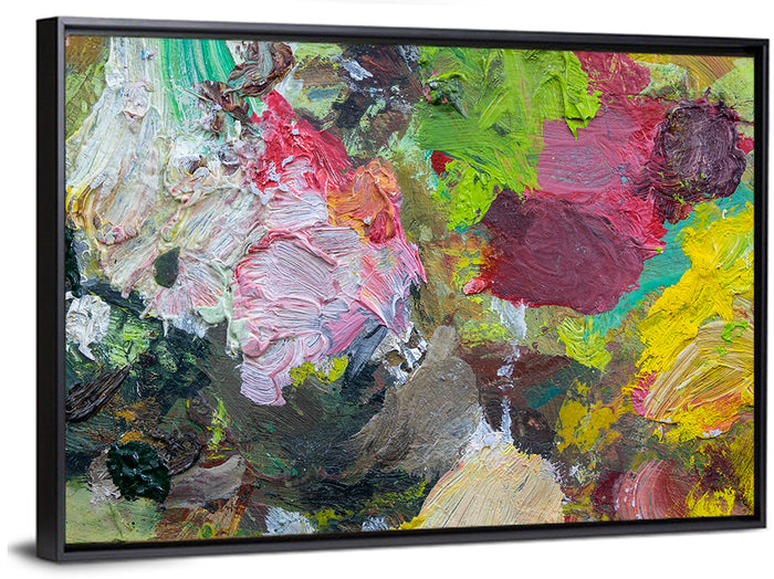 Hand Drawn Abstract Palette Wall Art as a framed canvas