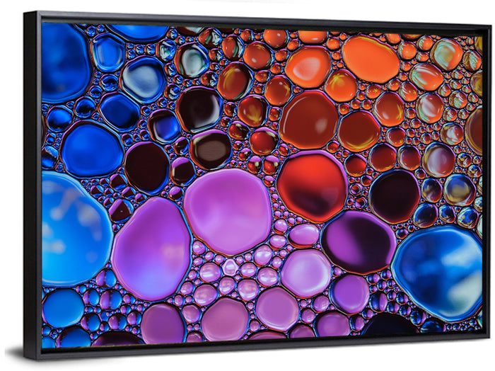 Flowing Bubbles Abstract Wall Art as a framed canvas