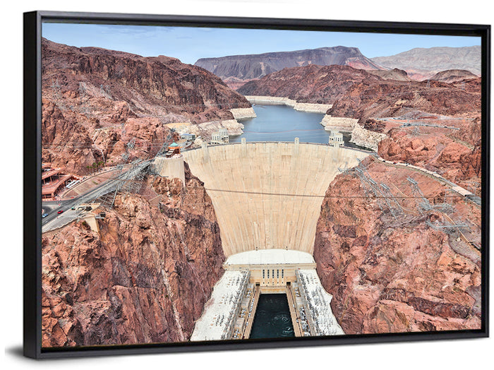 Hoover Dam High-angle View Wall Art as a framed canvas