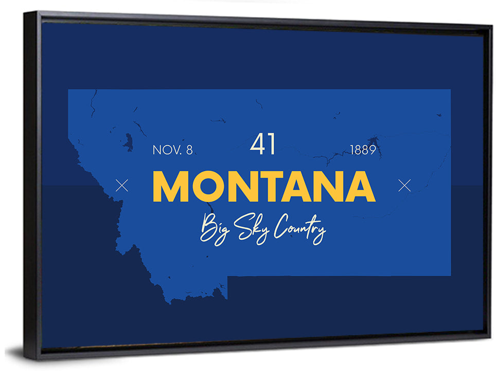 Montana State Map Wall Art
