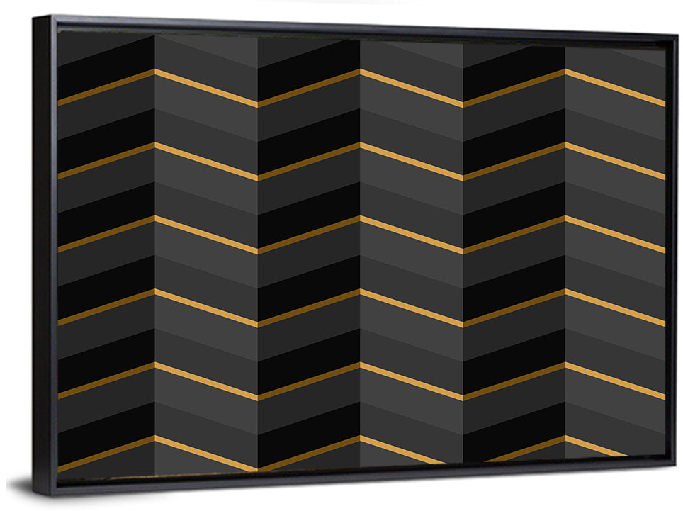Black Stripes Golden Accent Wall Art