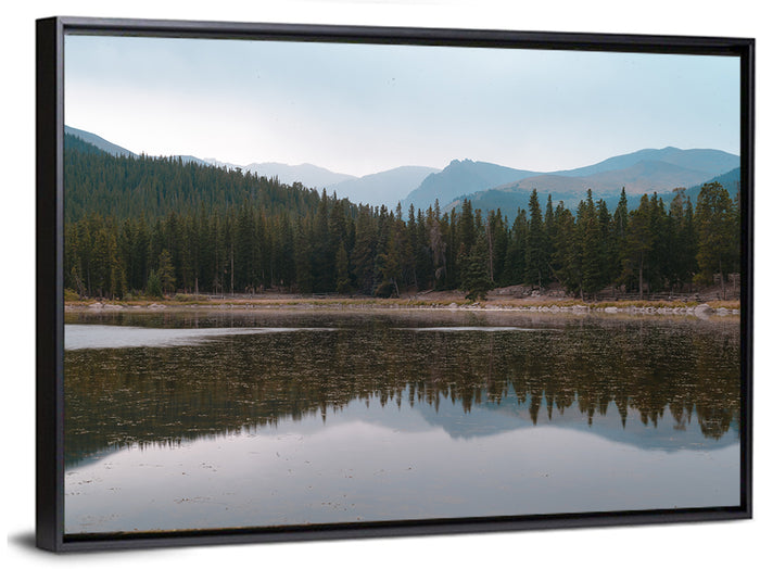 Echo Lake Park Reflection Wall Art as a framed canvas
