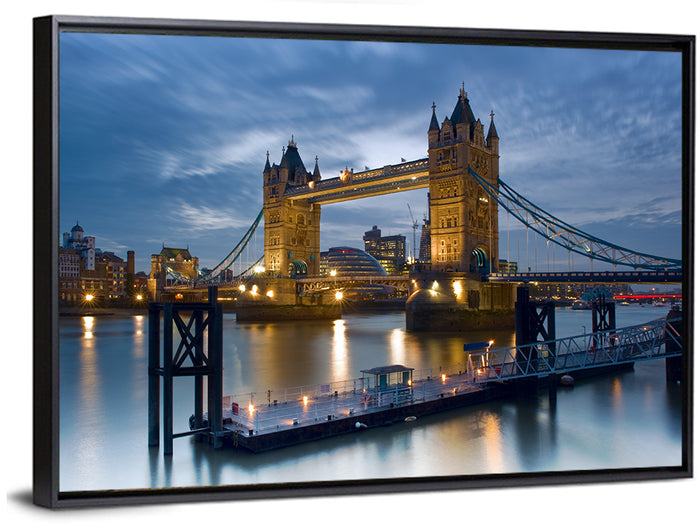 Tower Bridge at Blue Hour Wall Art as a framed canvas