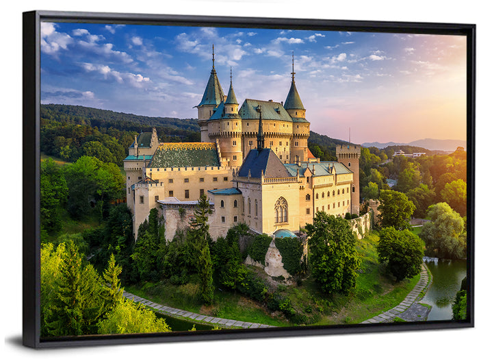 Bojnice Medieval Castle Wall Art as a framed canvas