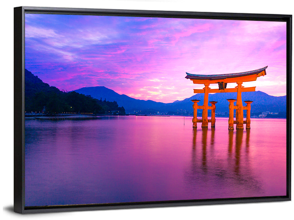 Torii Gate Sunset Wall Art