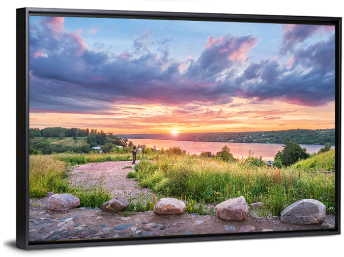 Mount Levitan Sunset Wall Art as a framed canvas