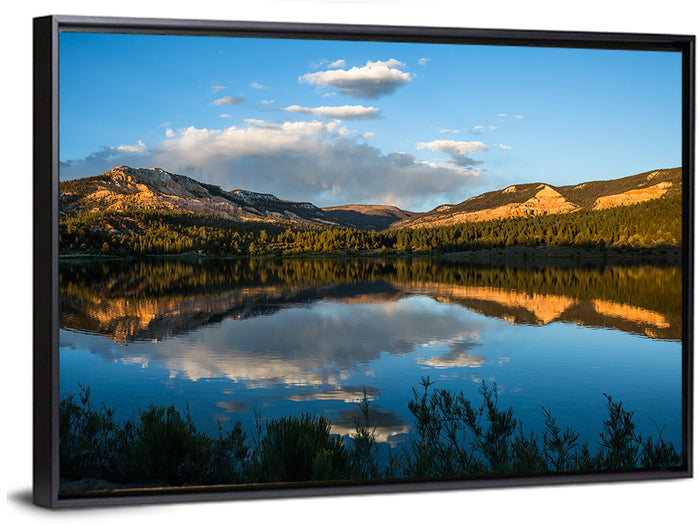 Bryce Canyon Lake Reflection Wall Art as a framed canvas