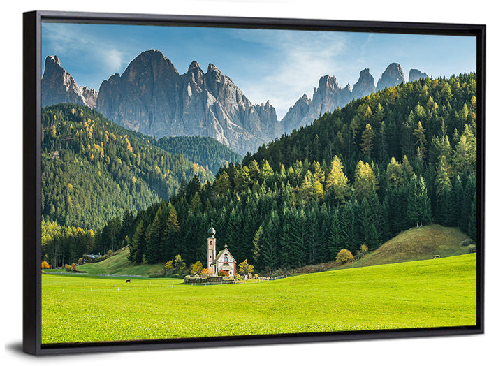 St. Magdalena Church, Santa Maddalena Wall Art as a framed canvas