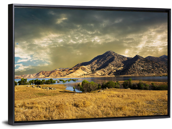 Lake Kaweah at Golden Hour Wall Art as a framed canvas