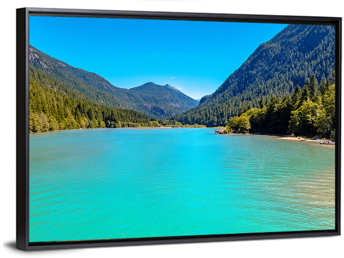 Diablo Lake Turquoise View Wall Art as a framed canvas