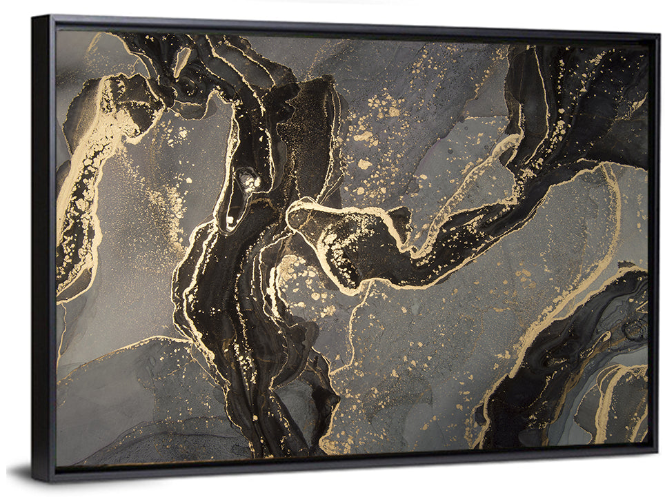 Luxury Black Gold Abstract Wall Art