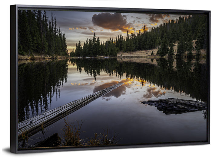 Lake Irene Sunset Wall Art as a framed canvas