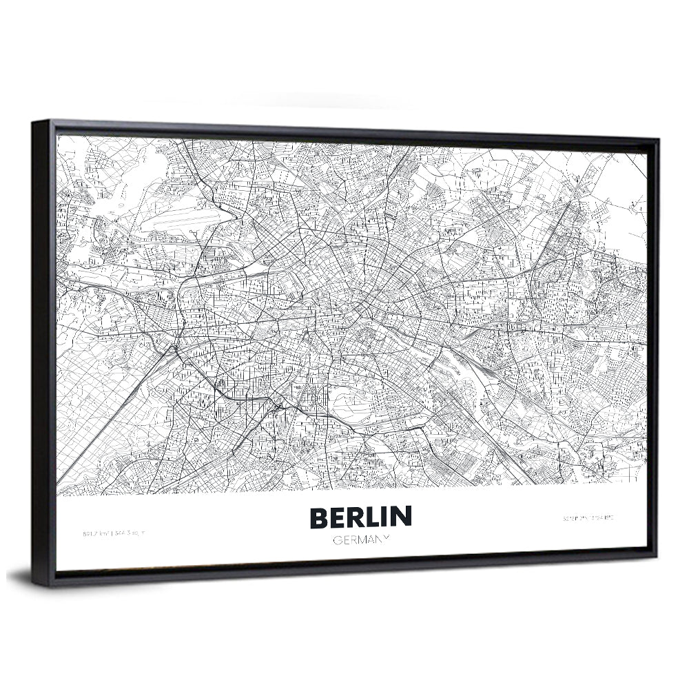 Berlin City Map Wall Art