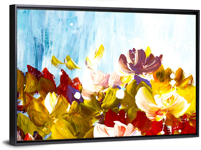 Impasto Floral Garden Wall Art as a framed canvas