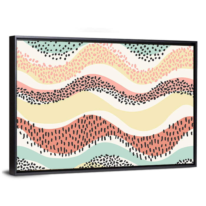 Pastel Pond Waves Wall Art as a framed canvas
