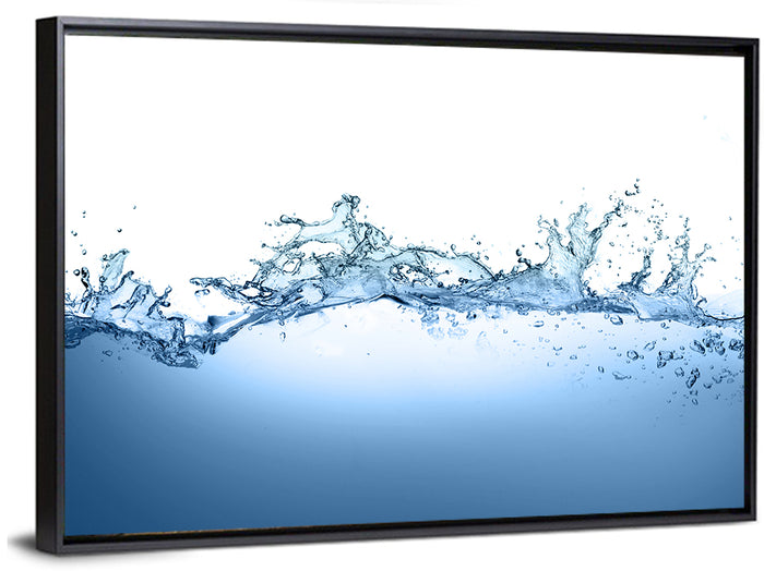 Fresh Water Splash Wall Art as a framed canvas