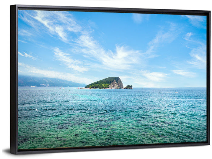 Sveti Nikola Island, Budva Wall Art as a framed canvas