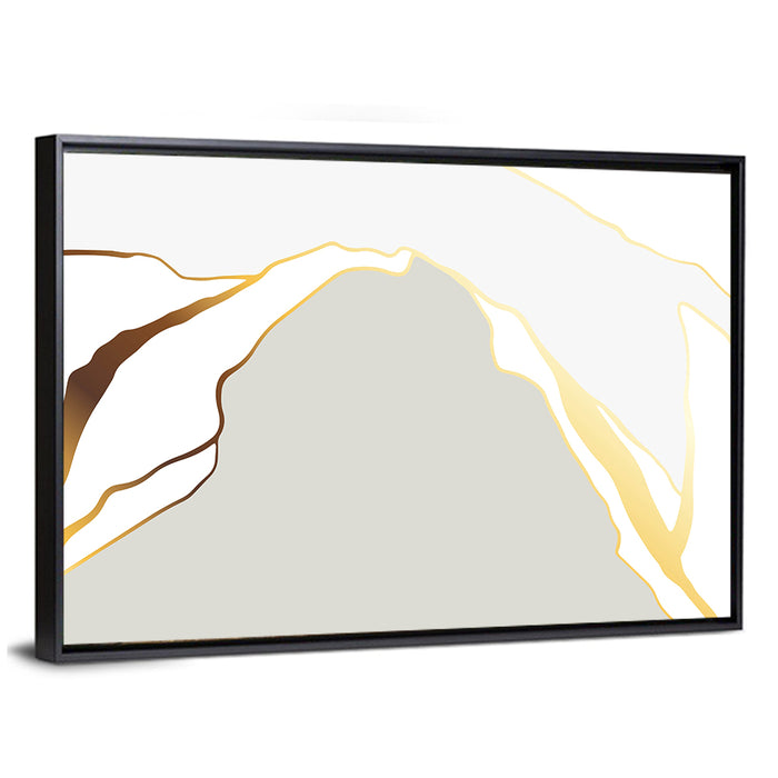 Golden Peak Abstract Wall Art as a framed canvas