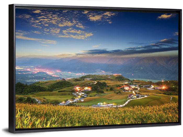 Sixty Stone Mountain Nightscape Wall Art as a framed canvas